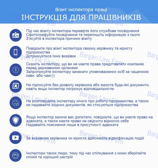 Візит інспектора праці. Іструкція для працівників