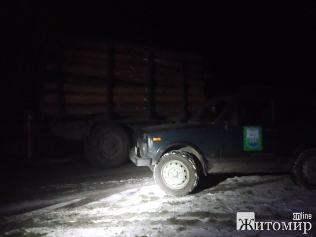 Житомирські екологи та правоохоронці у темну пору доби затримали ЗІЛ навантажений деревиною