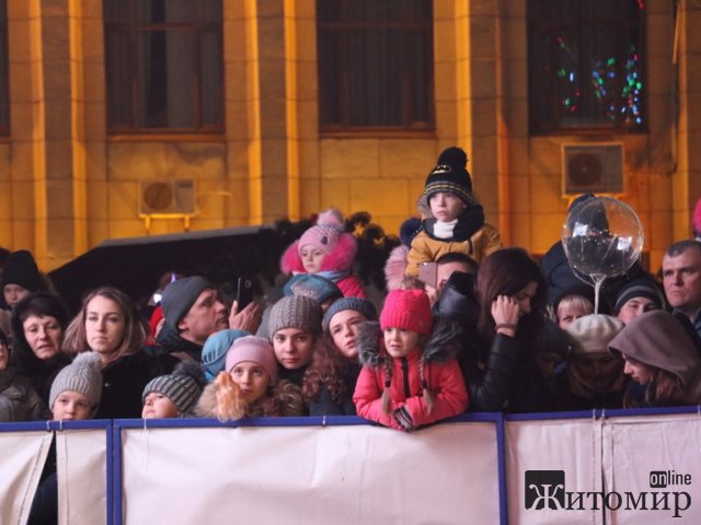 На майдані Корольова у Житомирі засяяла новорічна ялинка. ФОТО