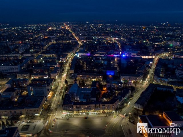 Різдвяний Житомир з висоти пташиного польоту. ФОТО