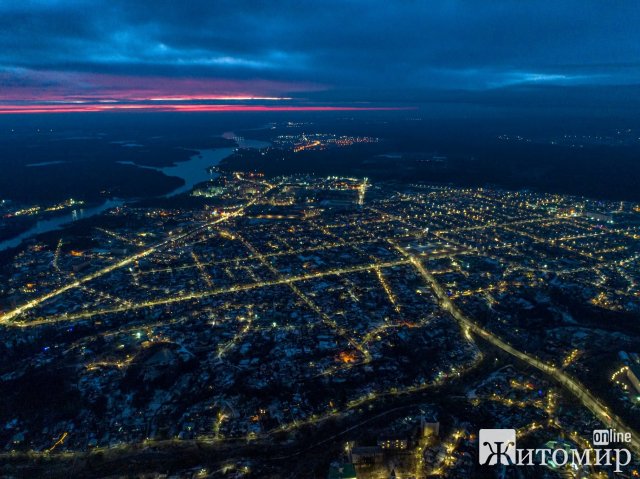 Різдвяний Житомир з висоти пташиного польоту. ФОТО