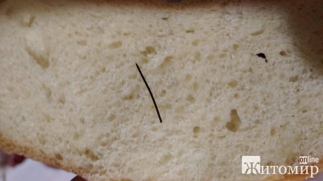 Житомирянці в батоні попалась половинка голки. ФОТО