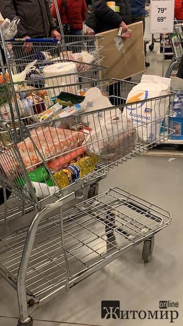 У житомирян через карантинні заходи почалася паніка - в магазинах повно людей. ФОТО У житомирян через карантинні заходи почалася паніка - в магазинах повно людей. ФОТО