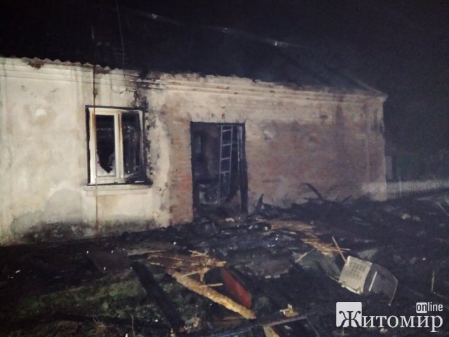  У селі Житомирської області горів цегляний будинок. ФОТО