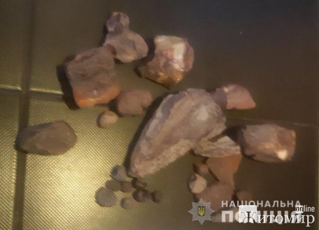  На Житомирщині поліцейські провели обшук у будинку скупника бурштину