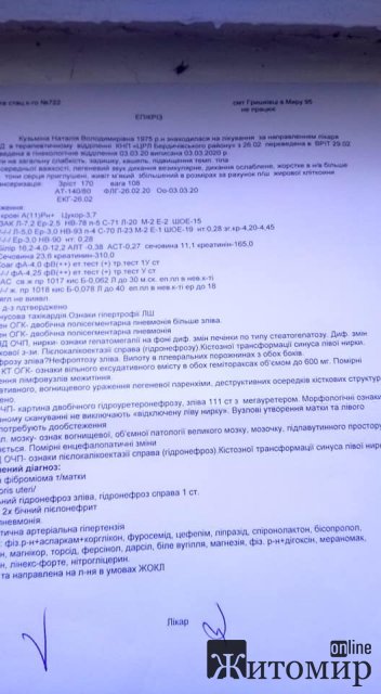 Чоловік просить небайдужих жителів Житомирщини допомогти його дружині