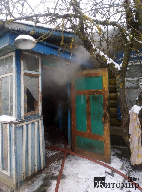 У селі на півночі Житомирської області горів будинок: рятувальники вивели з приміщення чоловіка. ФОТО