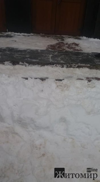 Працівники бердичівського паспортного столу не можуть розчистити від снігу біля себе територію. ФОТО