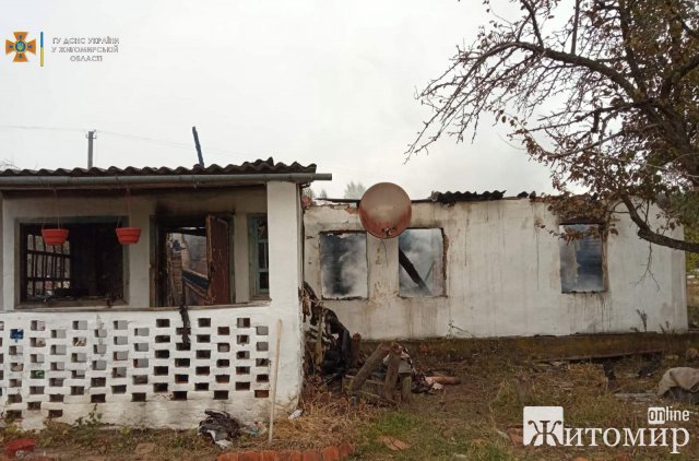 У селі біля Житомира горів будинок: рятувальники знайшли тіло обгорілого господаря. ФОТО