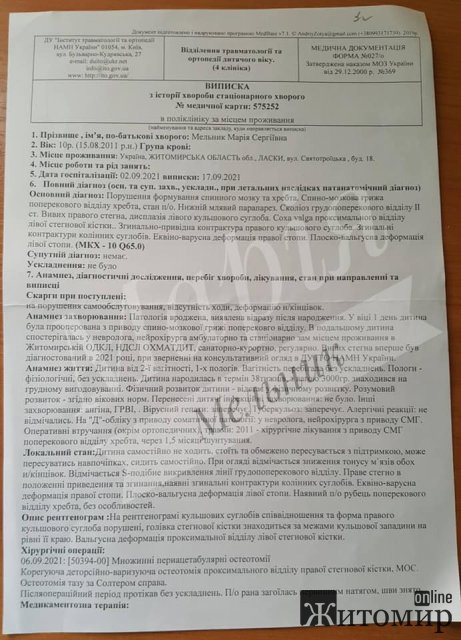Особливій дівчинці з Житомирської області потрібна фінансова підтримка. ФОТО