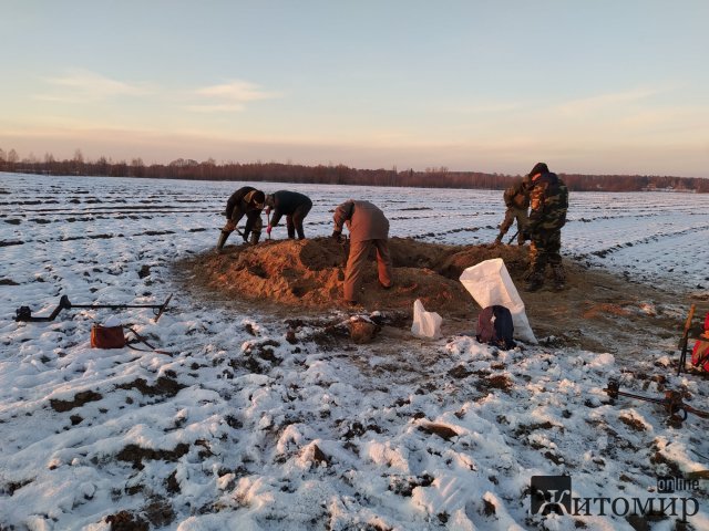 У Новоград-Волинському районі пошуківці виявили санітарне поховання 6 воїнів Червоної армії. ФОТО