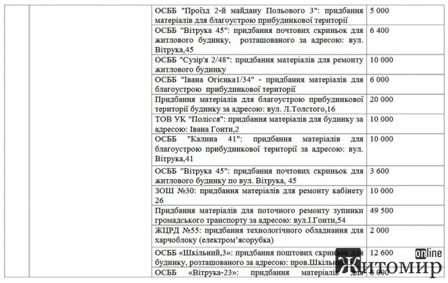 Як депутати Житомира витратили по 200 тис. грн, які отримали з бюджету на потреби виборців