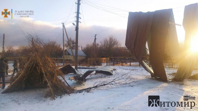 На Житомирщині негода знову повалила дерева та "порозкидала" покрівлю. ФОТО