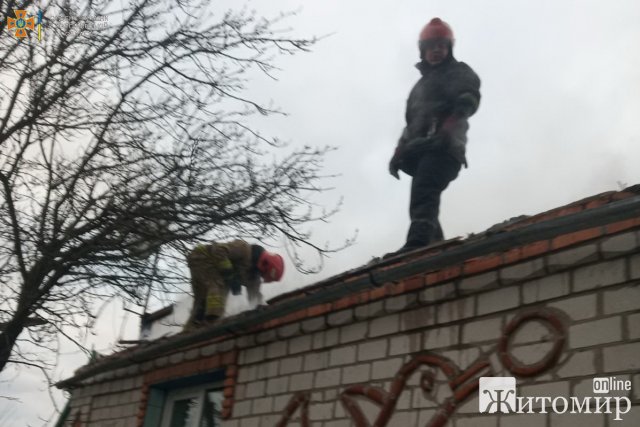 У селі Житомирського району горів будинок: вогонь знищив покрівлю та пошкодив перекриття. ФОТО