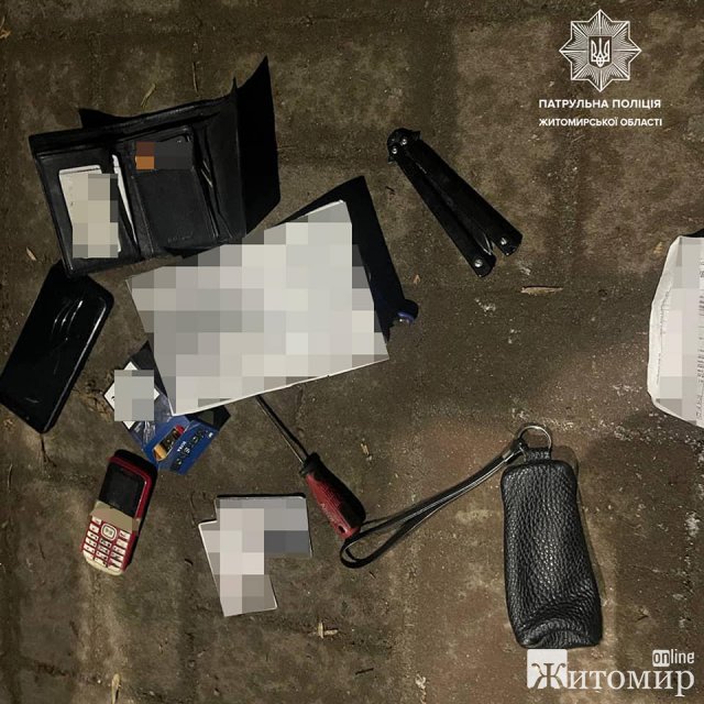 На декількох вулицях Житомира патрульні затримали підозрілих осіб. ФОТО