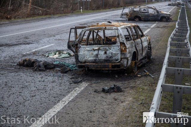 Спалені тіла та автомобілі на житомирській трасі. ФОТО 18+ 