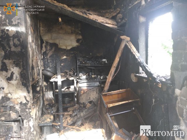 У селі Брусилівської громади через куріння чоловік спалив будинок. ФОТО