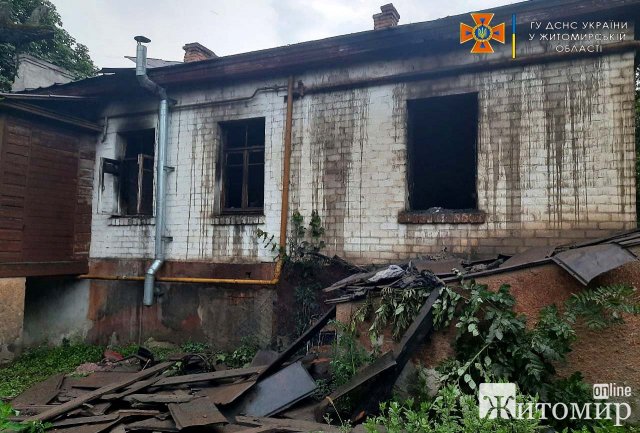 У Житомирі горів багатоквартирний будинок, вогонь ледь не знищив кафе. ФОТО