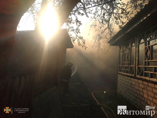 У селі на Житомирщині горіла суха трава, вогонь перекинувся на прилеглі будівлі. ФОТО