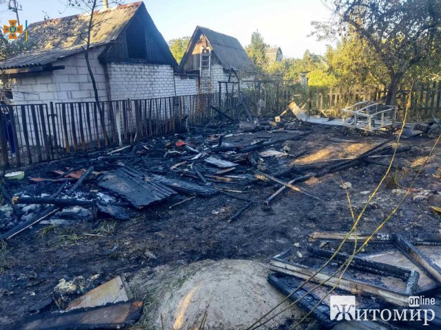 На дачному масиві біля Житомира чоловік розпалив мангал, а спалив теплицю. ФОТО