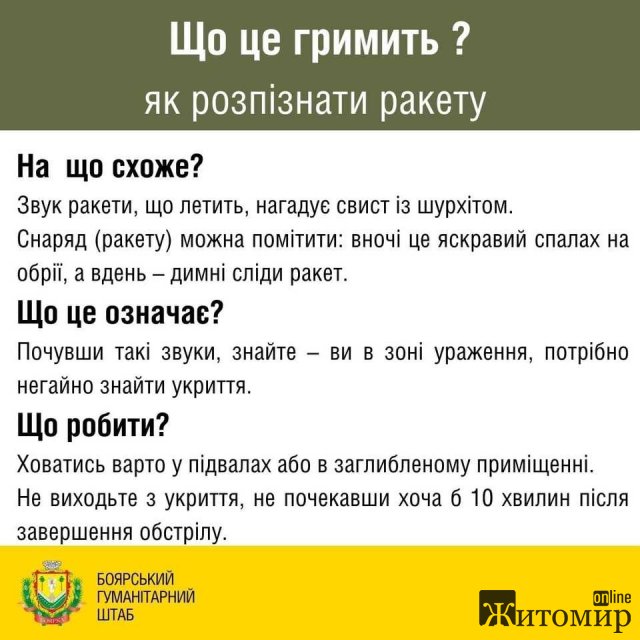 Як розпізнати проліт ракети або снаряда і як діяти в такій ситуації? 