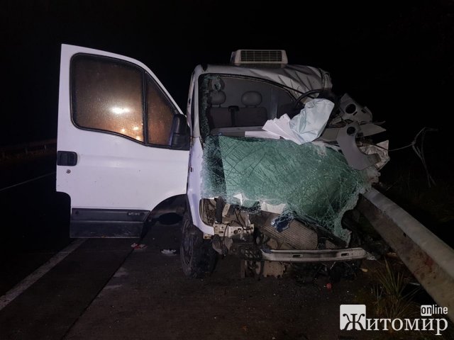 У Коростенському районі загинув водій мікроавтобуса під час зіткнення з вантажівкою. ФОТО