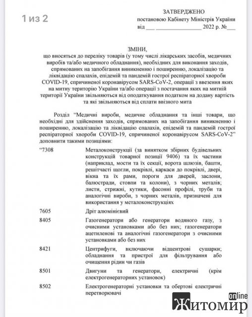 Уряд скасував ПДВ та ввізне мито на імпорт генераторів і акумуляторів