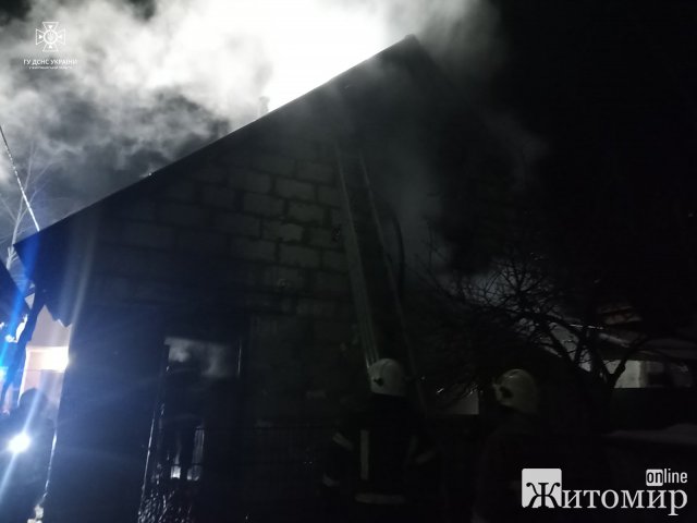 У Житомирі рятувальники гасили пожежу в 2-поверховому будинку. ФОТО