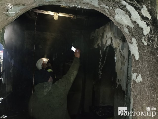 У Житомирі рятувальники гасили пожежу в 2-поверховому будинку. ФОТО