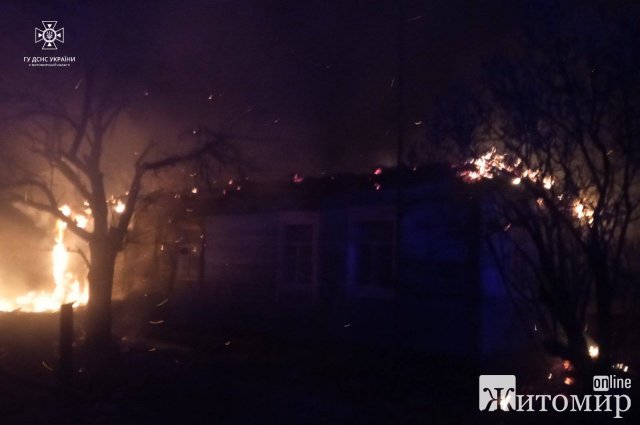 Минулої доби рятувальники гасили пожежі у двох помешканнях у селах Житомирської області. ФОТО
