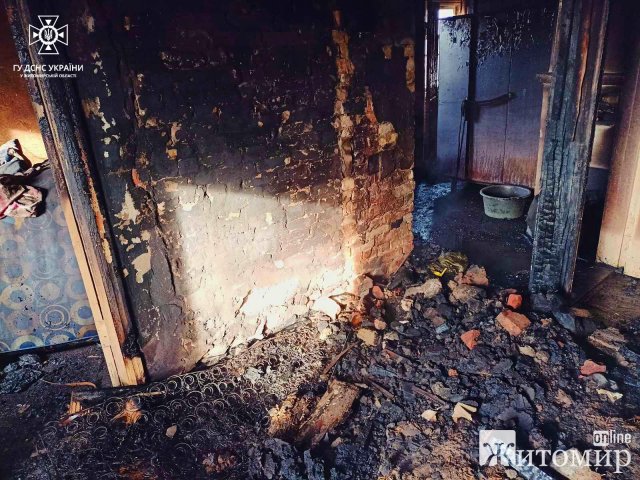 У селищі Житомирської області під час ліквідації пожежі виявили тіло 24-річного чоловіка. ФОТО