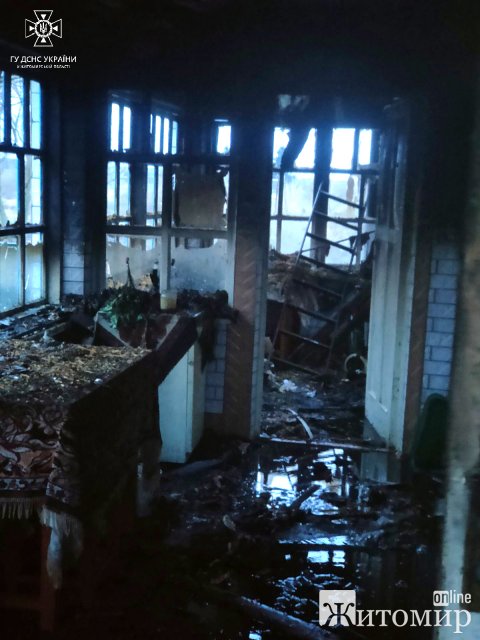 Зранку рятувальники гасили пожежу в селищі Житомирської області та виявили тіло пенсіонерки. ФОТО