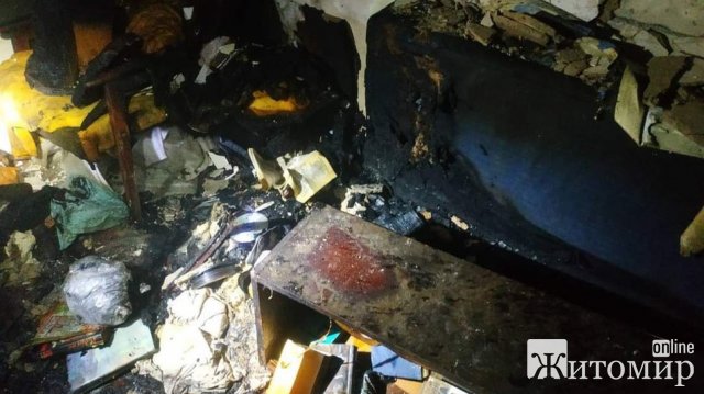 У квартирі багатоповерхівки в Овручі на пожежі загинув чоловік. ФОТО