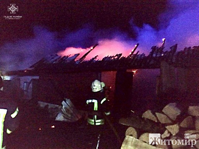 У Житомирському районі горів сарай зі свинями: господарі встигли врятувати більше десятка тварин. ФОТО