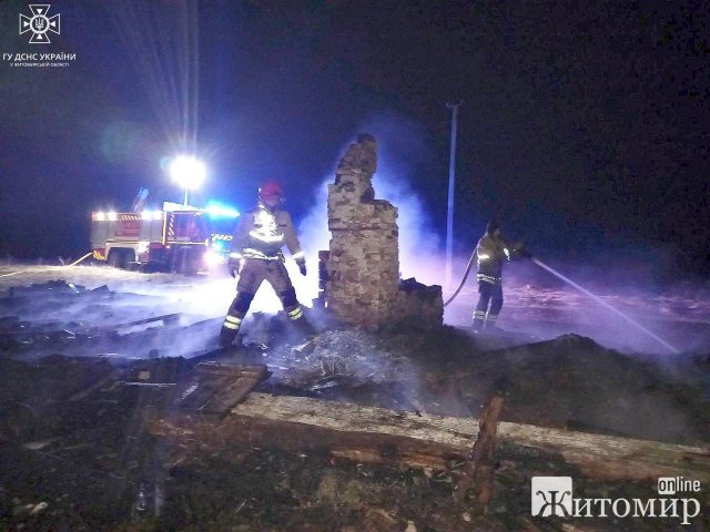 На пожежі в селі Житомирської області рятувальники виявили тіло молодої жінки. ФОТО