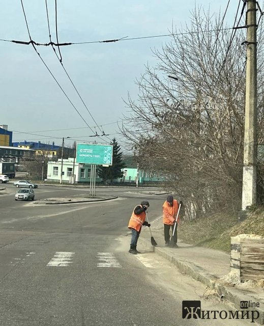 У Житомирі понад сотня комунальників чепурять місто після зими. ФОТО