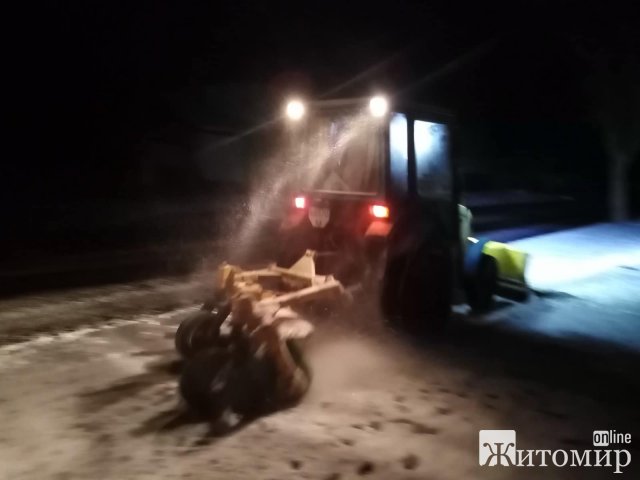 У Житомирі з 5-ї ранку комунальники розчищають сніг. ФОТО