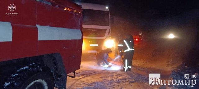 Через негоду у Житомирській області рятувальники витягували автівки з узбіч та прибирали повалені дерева. ФОТО