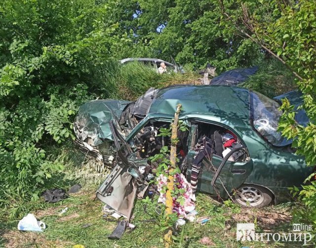 Неподалік Житомира Ford зіштовхнувся з Lanos: пасажирка однієї з автівок загинула на місці, а водій у лікарні. ФОТО