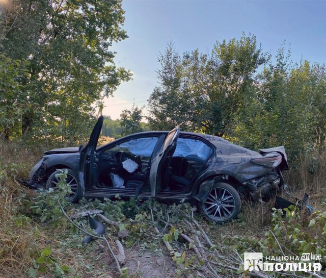 На трасі в Житомирській області кияни на Toyota з'їхали у кювет та перекинулись. ФОТО