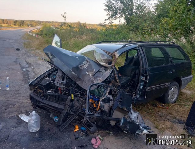 У Звягельському районі Volkswagen виїхав на "зустрічку" та зіштовхнувся з DAF, є потерпілий. ФОТО