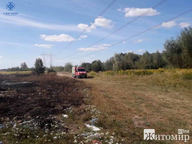 За добу рятувальники Житомирщини понад 20 разів виїжджали гасити займання сухостою