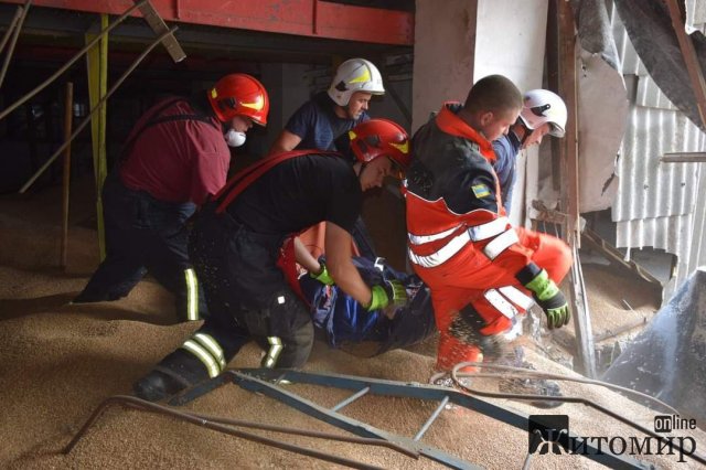 На підприємстві в Чернігові на трьох людей висипалось близько 100 тонн зерна. ФОТО