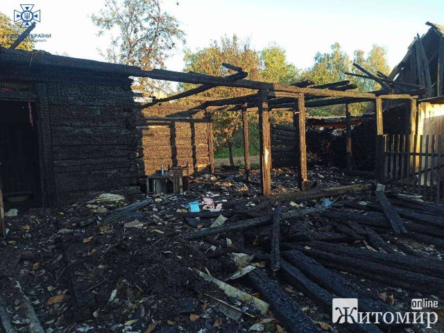 Під час гасіння пожежі рятувальники Житомирщини винесли з будівлі жінку. ФОТО