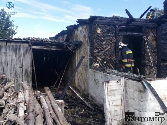 У селі Звягельського району вогонь знищив дерев'яний житловий будинок. ФОТО