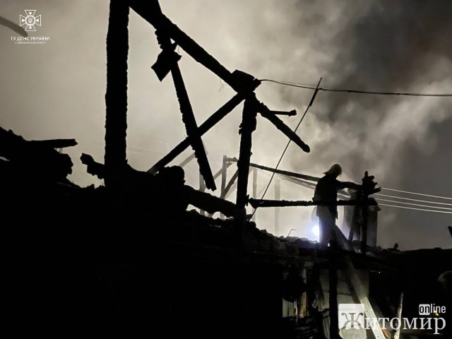 У селі Звягельського району вогонь знищив дерев'яний житловий будинок. ФОТО