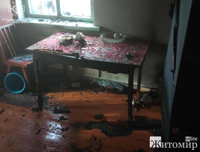 У селищі Житомирської області горів будинок: рятувальники виявили на підлозі непритомного чоловіка. ФОТО
