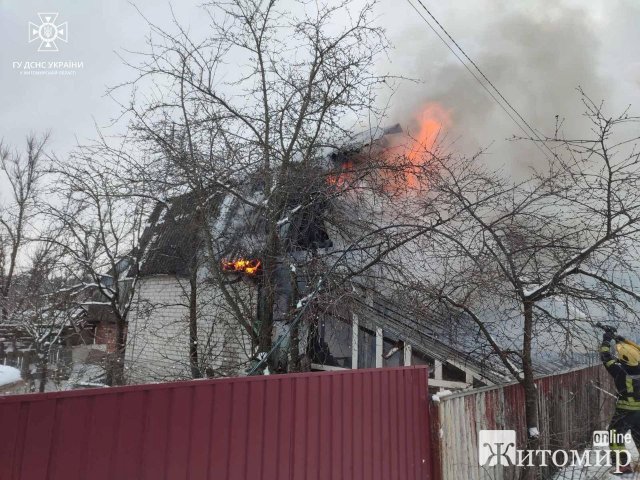 Під час ліквідації пожежі у Житомирському районі вогнеборці врятували 84-річого чоловіка