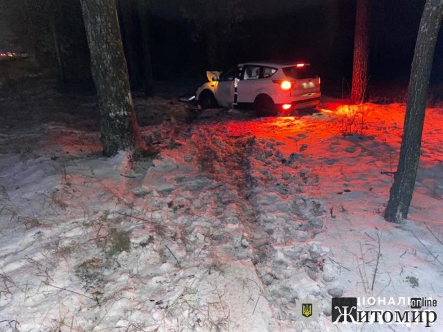 На трасі в Житомирській області Ford врізався у Volkswagen: травмований один водій. ФОТО