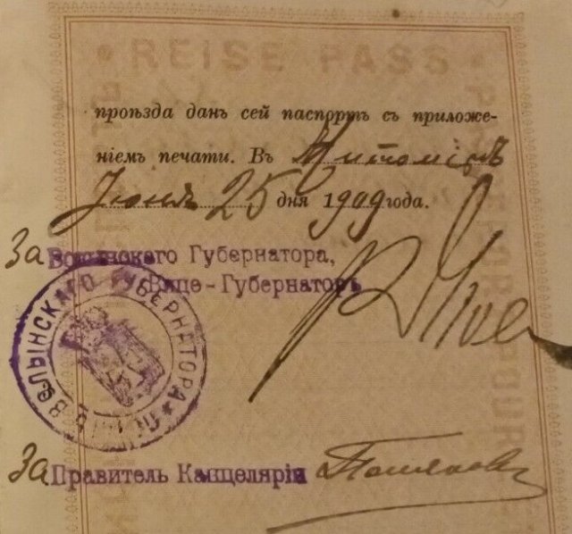 Яким був у 1900-х роках закордонний паспорт у житомирянина